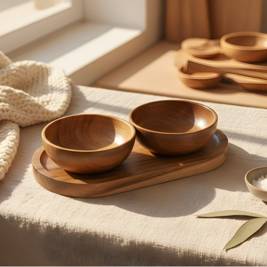 Wooden Bowl Set 2 Pieces